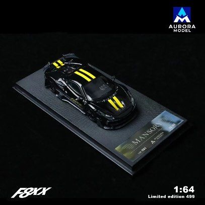 Aurora Model 1:64 Mansory F8XX (Black/Yellow Stripe)
