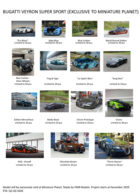PREORDER VMB x Miniature Planet 1:18 Bugatti Veyron Super Sport 1:18