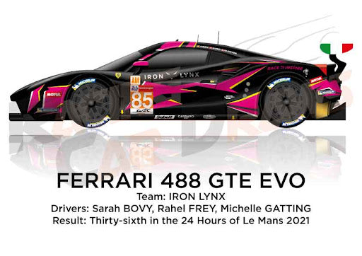 Looksmart 1:18 Ferrari 488 GTE EVO No.85 Iron Lynx Le Mans 2021