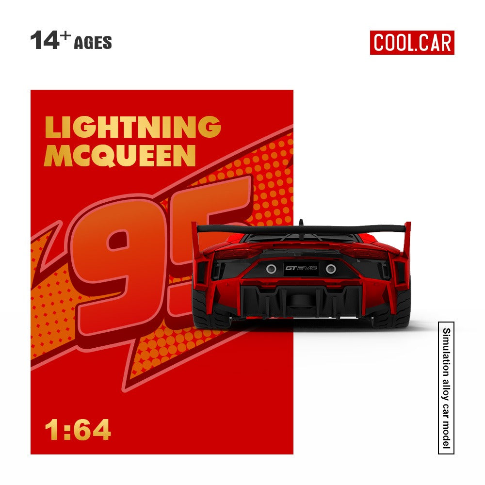 PREORDER Cool Car 1:64 Lamborghini Aventador GT EVO LBWK 'Lightning McQueen'