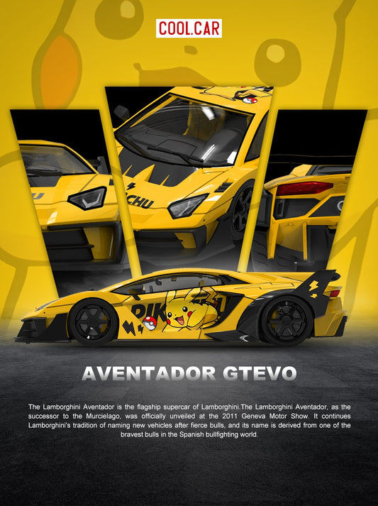 PREORDER Cool Car 1:64 Lamborghini Aventador GT EVO LBWK 'Pikachu'