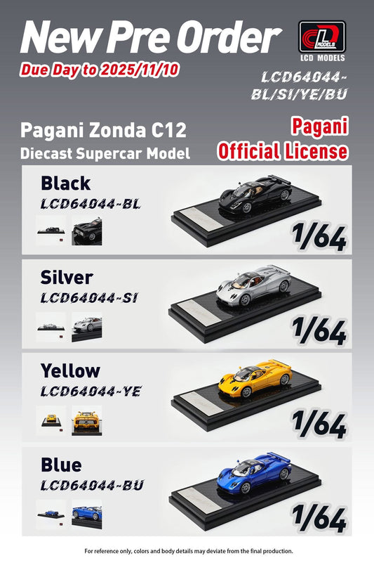 PREORDER LCD Models 1:64 Pagani Zonda C12