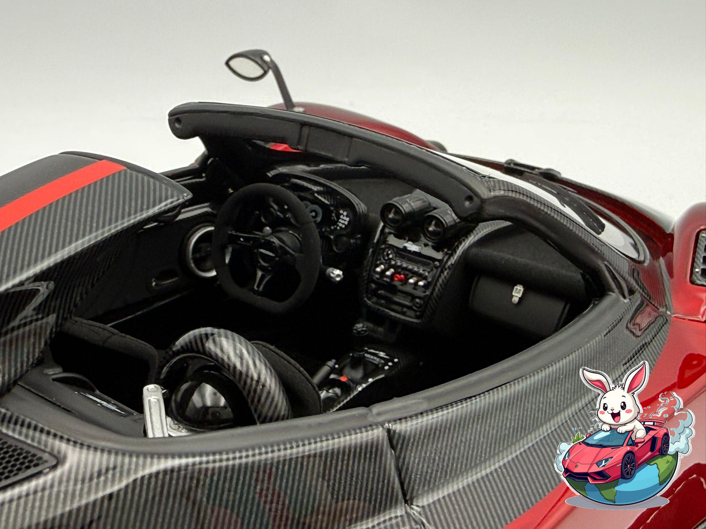 Henson & Heaven 1:18 Pagani Zonda Cinque Roadster (Red/Carbon Fiber)
