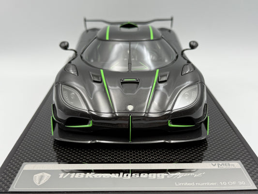VMB 1:18 Koenigsegg Agera R+ (Carbon Fiber/Green)
