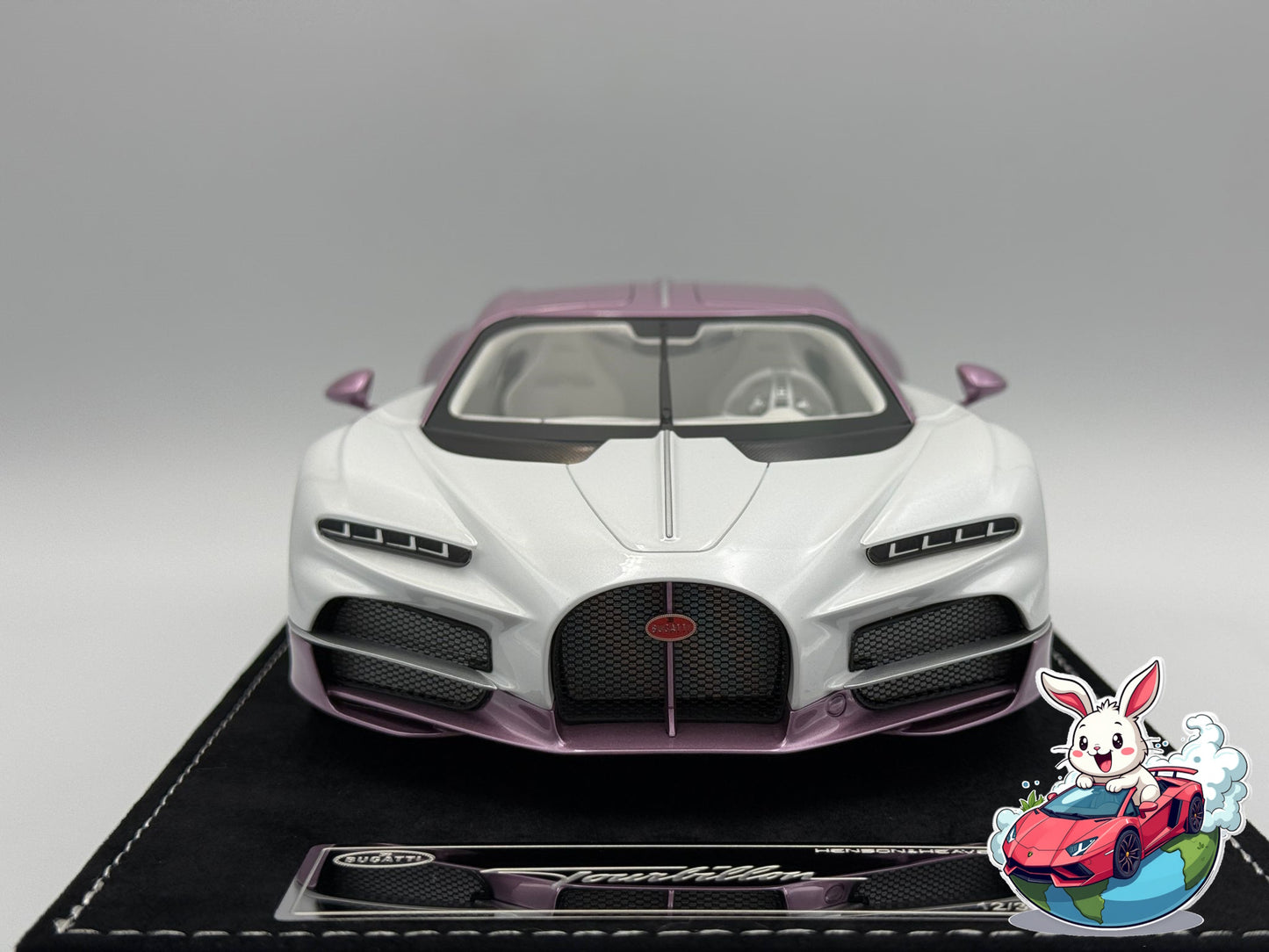 Henson & Heaven 1:18 Bugatti Tourbillon (Metallic Pink/Pearl White)