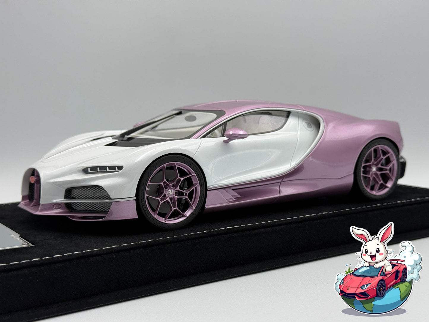 Henson & Heaven 1:18 Bugatti Tourbillon (Metallic Pink/Pearl White)