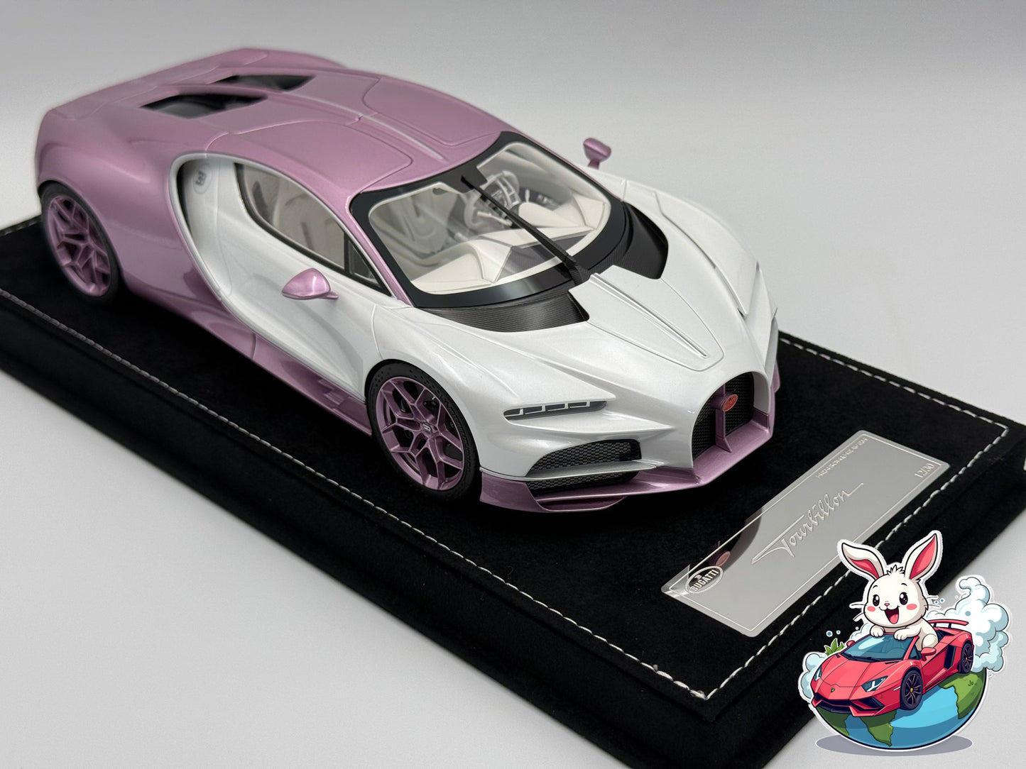 Henson & Heaven 1:18 Bugatti Tourbillon (Metallic Pink/Pearl White)