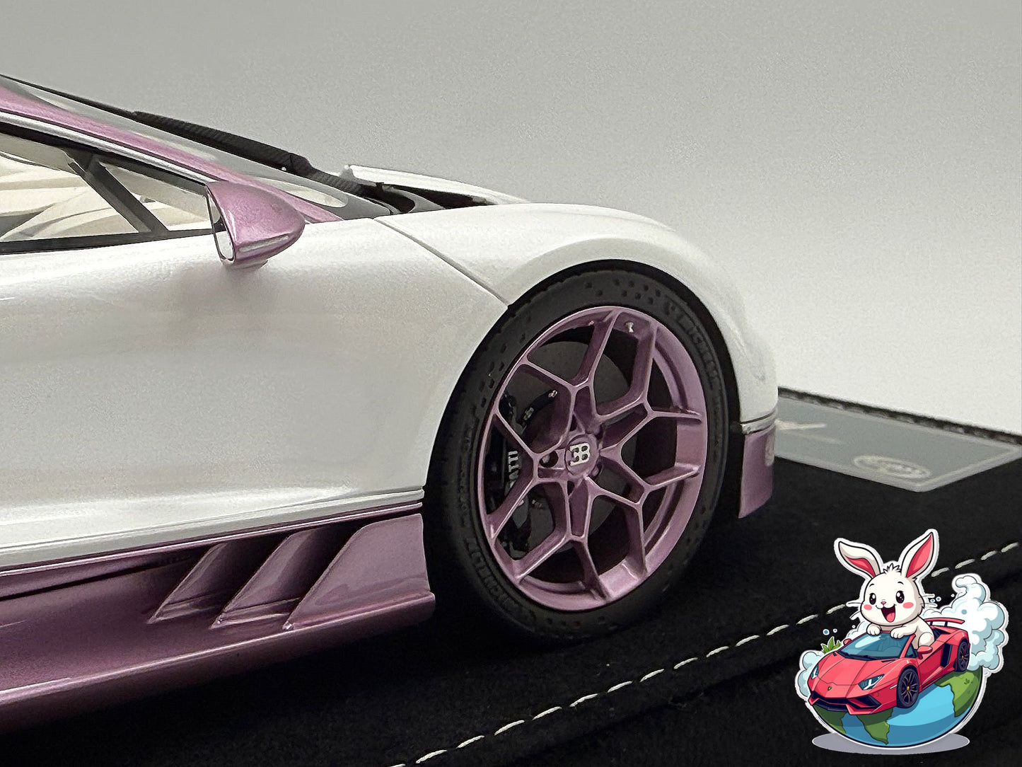 Henson & Heaven 1:18 Bugatti Tourbillon (Metallic Pink/Pearl White)
