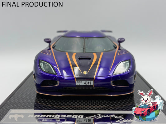 [Consignment Unit] VMB x Miniature Planet 1:18 Koenigsegg Agera R (Zijin) - Metallic Purple/Gold