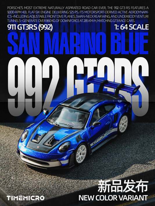 Time Micro 1:64 Porsche 911 992 GT3 RS (San Marino Blue)