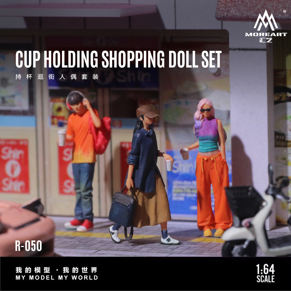 Moreart 1:64 Cup Holding Shopping Doll Set