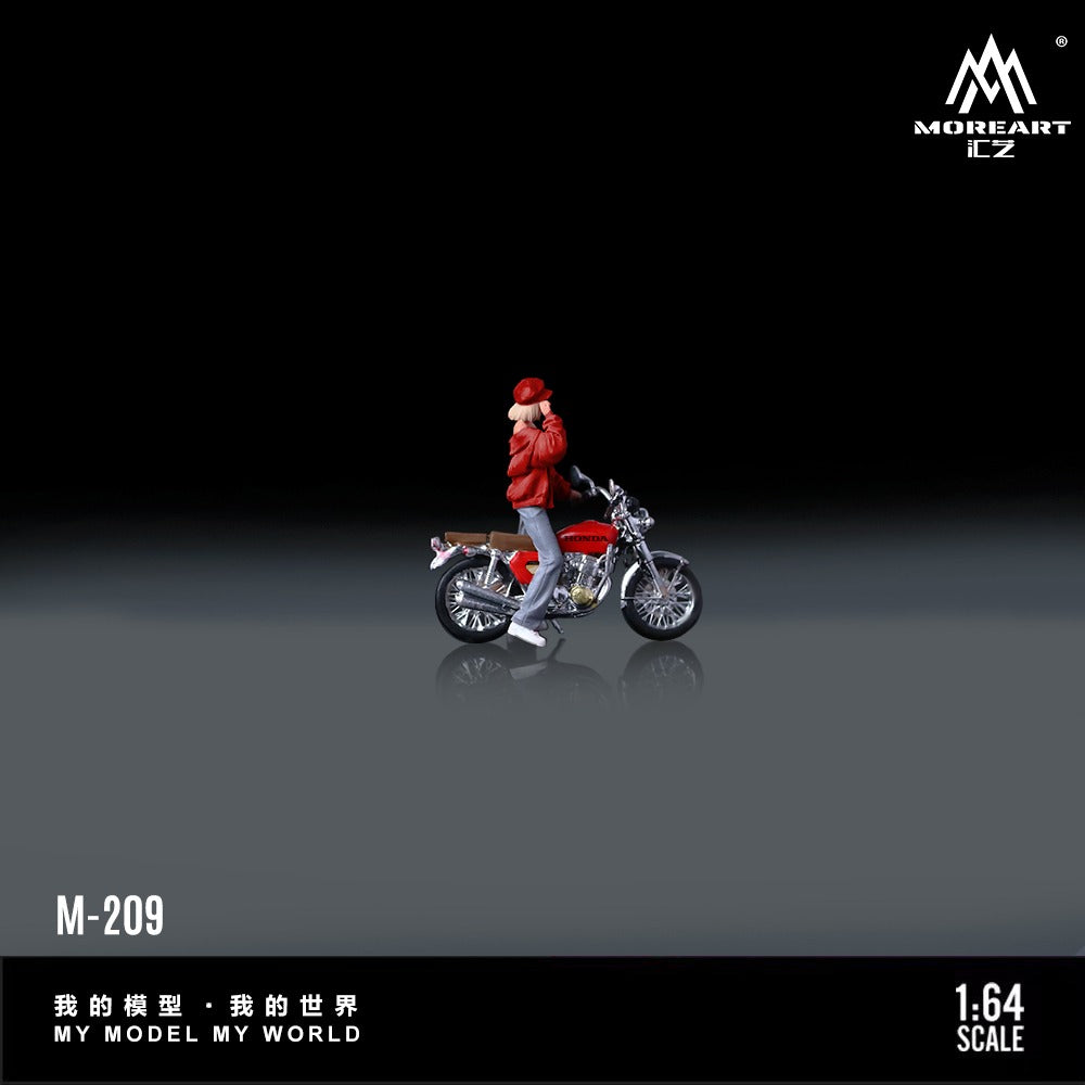 PREORDER MoreArt 1:64 Honda CB750FOUR Red-Shirt Fedora Figure Resin Model