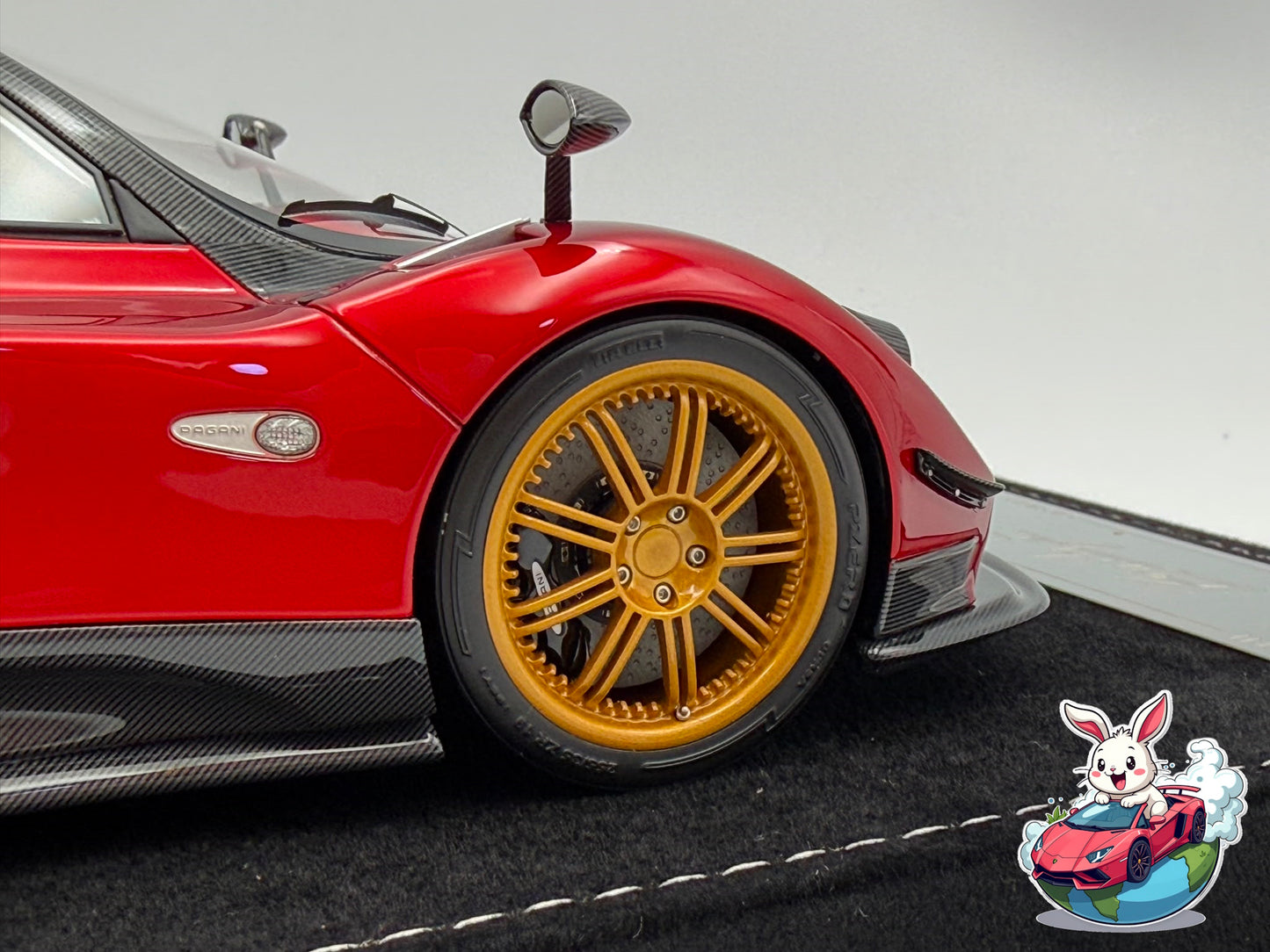 Henson & Heaven 1:18 Pagani Zonda F Hard-Top (Metallic Red/Gold Wheels)