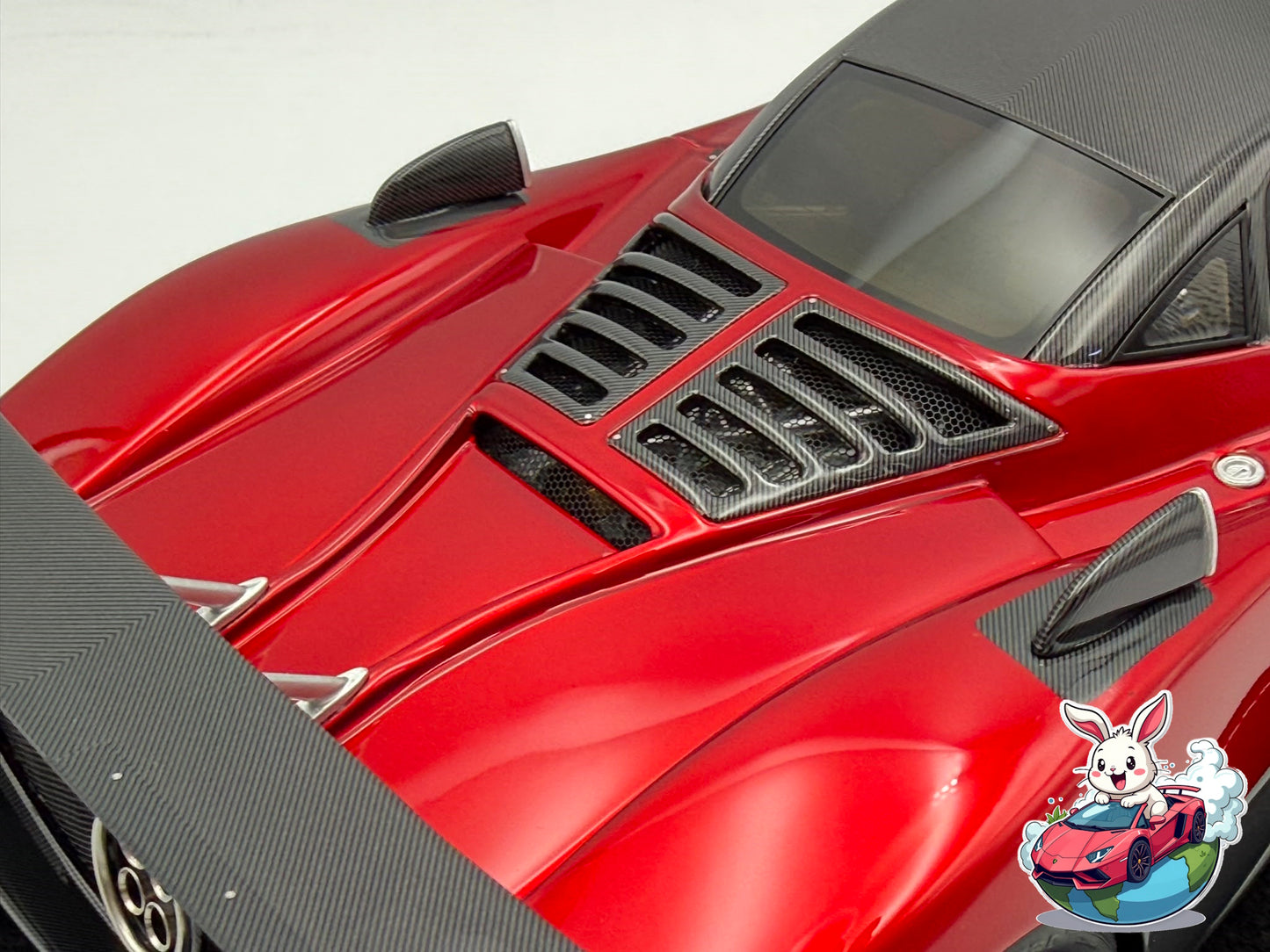 Henson & Heaven 1:18 Pagani Zonda F Hard-Top (Metallic Red/Gold Wheels)