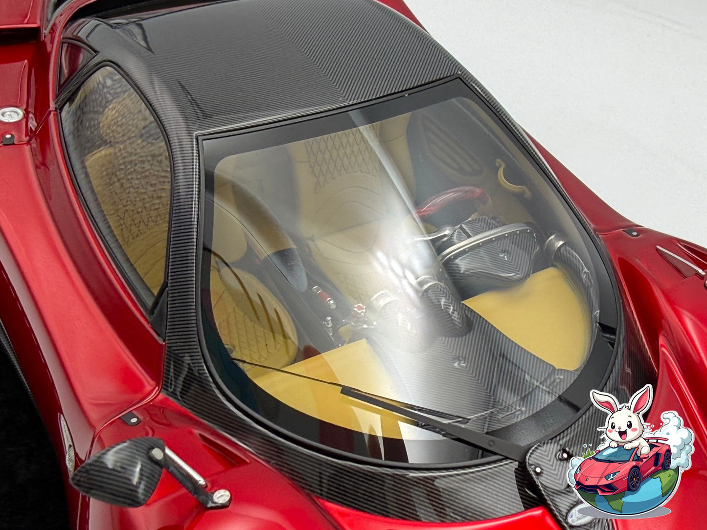 Henson & Heaven 1:18 Pagani Zonda F Hard-Top (Metallic Red/Gold Wheels)