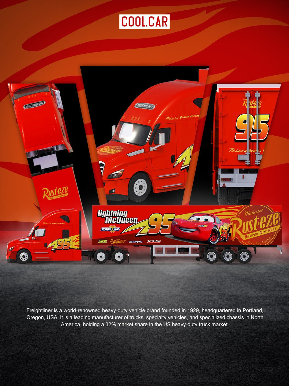 PREORDER Cool Car 1:64 Frelana Container Truck 'Lightning McQueen'