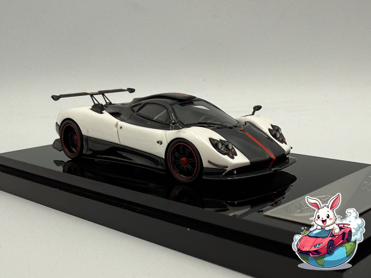 Sakura Model 1:64 Pagani Zonda Cinque (White/Red) 'LHD'