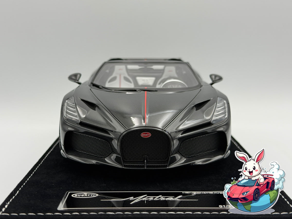 Henson & Heaven 1:18 Bugatti Mistral W16 - Black Carbon
