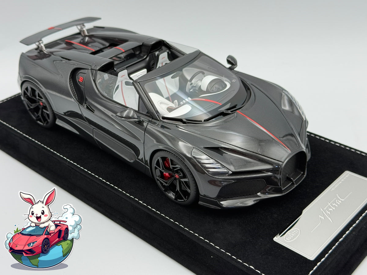 Henson & Heaven 1:18 Bugatti Mistral W16 - Black Carbon