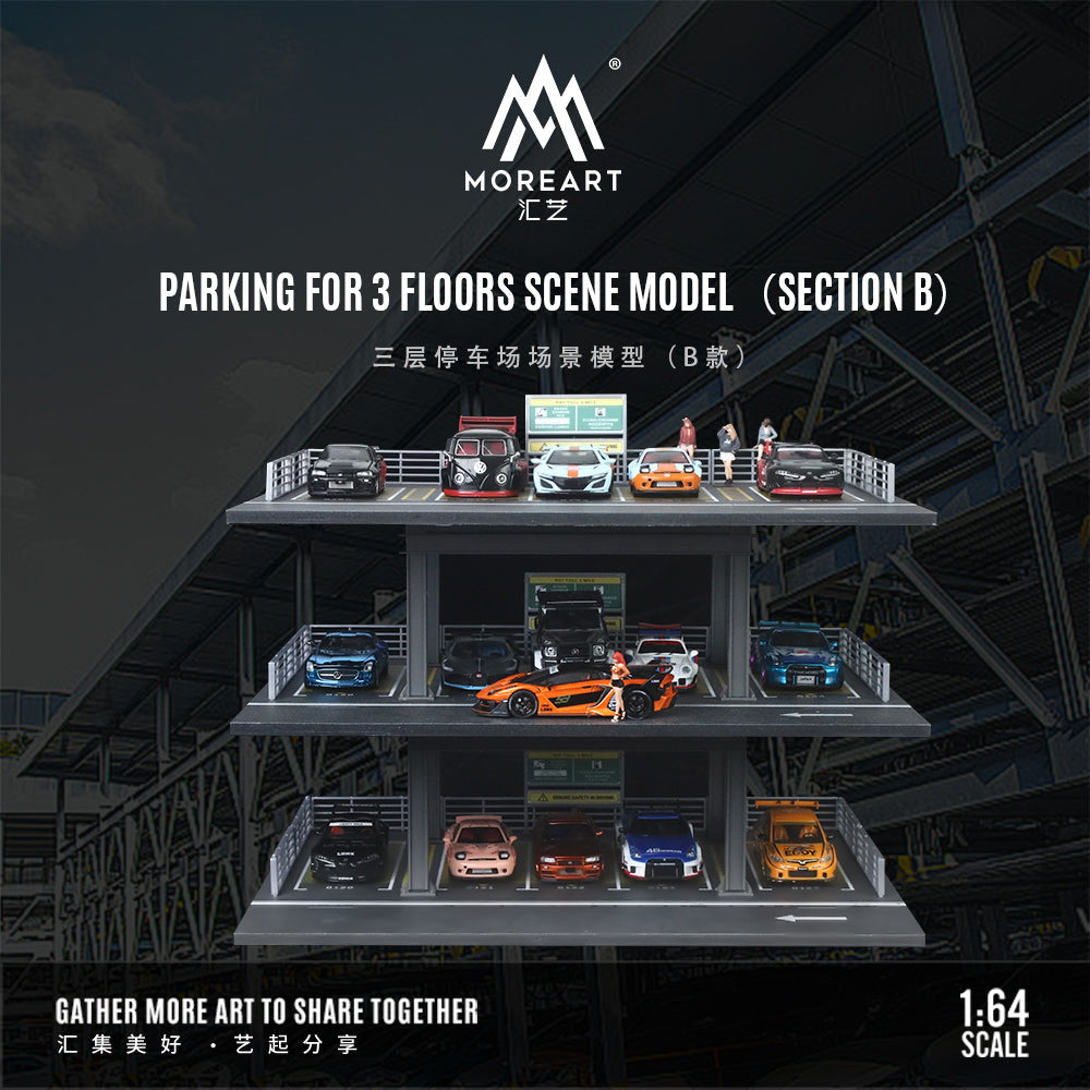 Moreart 1:64 Parking for 3 floors scene model (Section B)