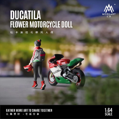 Moreart 1:64 Ducati Flower Motorcycle Girl