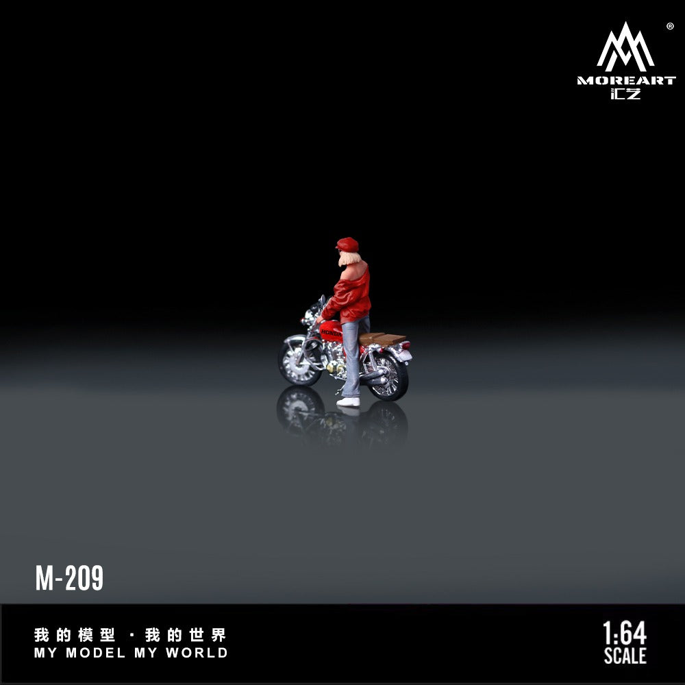 PREORDER MoreArt 1:64 Honda CB750FOUR Red-Shirt Fedora Figure Resin Model