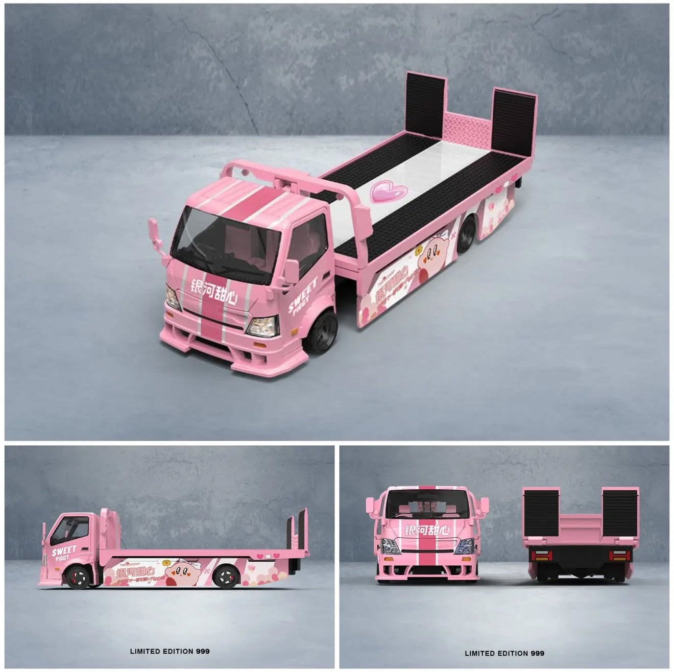 Time Micro 1:64 Hino H300 Galaxy Sweetheart Kirby set (Truck+car+fig)