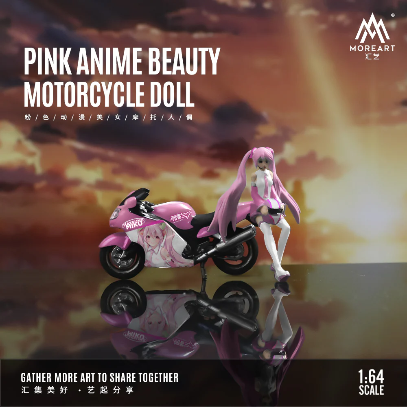 Moreart 1:64 Pink Anime Motorcycle Girl