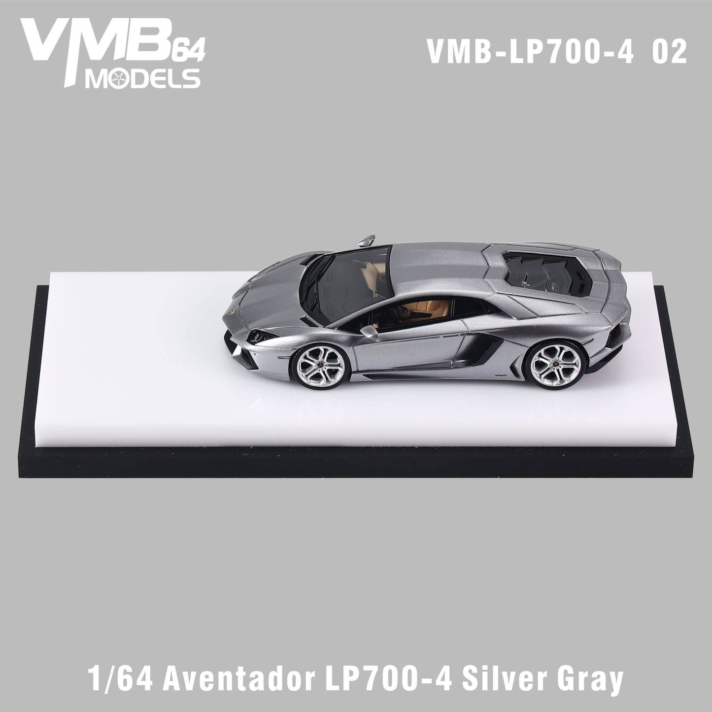 [PRE-ORDER] VMB 1:64 Lamborghini Aventador LP700-4 (Silver Gray)