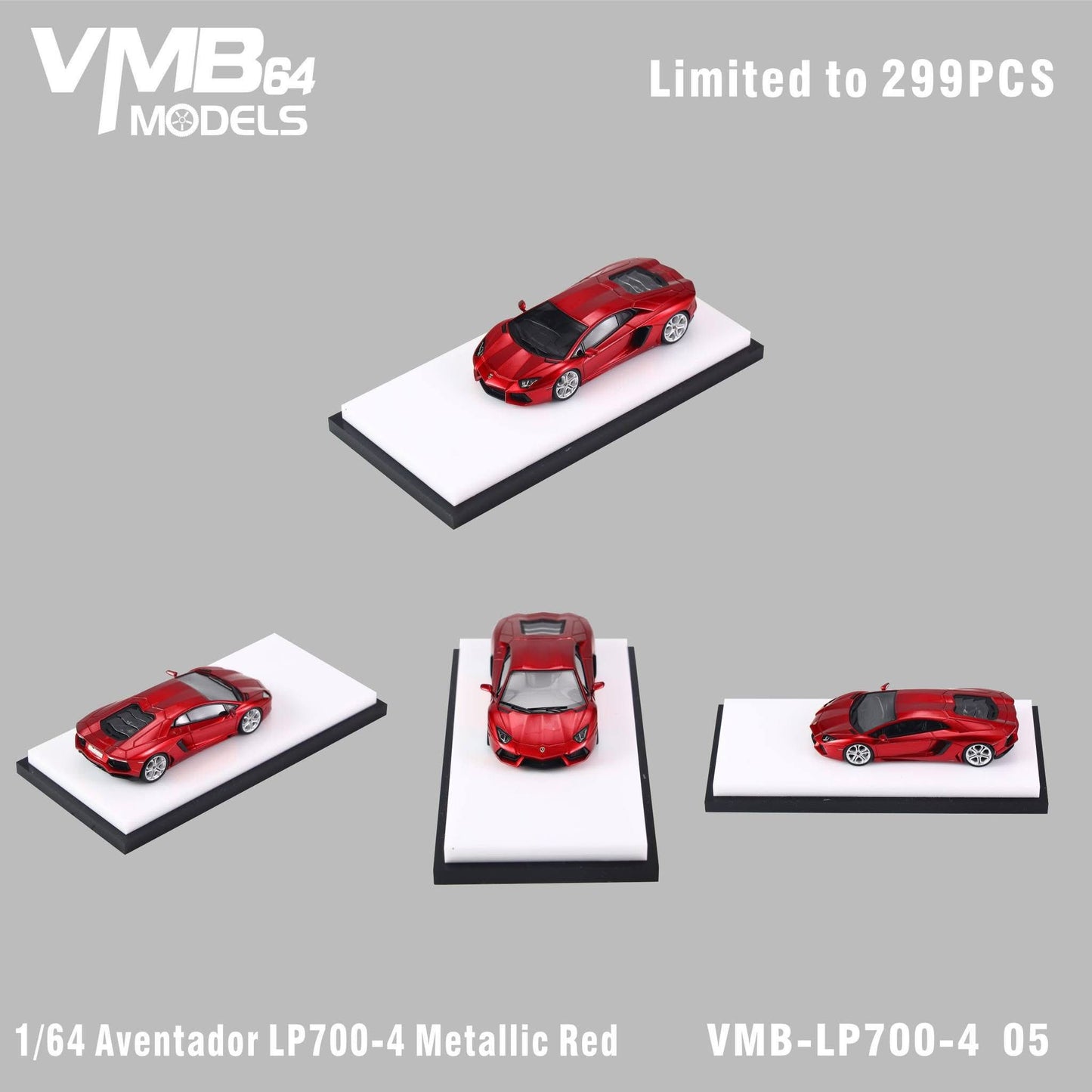 [PRE-ORDER] VMB 1:64 Lamborghini Aventador LP700-4 (Metallic Red)