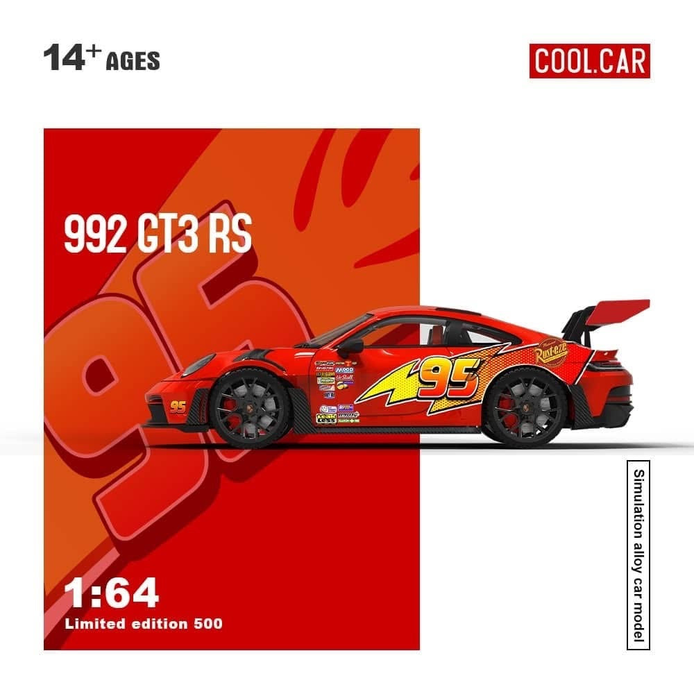 Cool Car 1:64 Porsche 992 GT3 RS (Lightning McQueen)