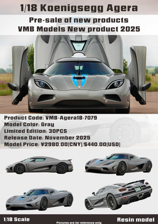 PREORDER VMB 1:18 Koenigsegg Agera (Gray)