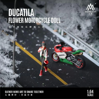 Moreart 1:64 Ducati Flower Motorcycle Girl