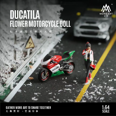 Moreart 1:64 Ducati Flower Motorcycle Girl