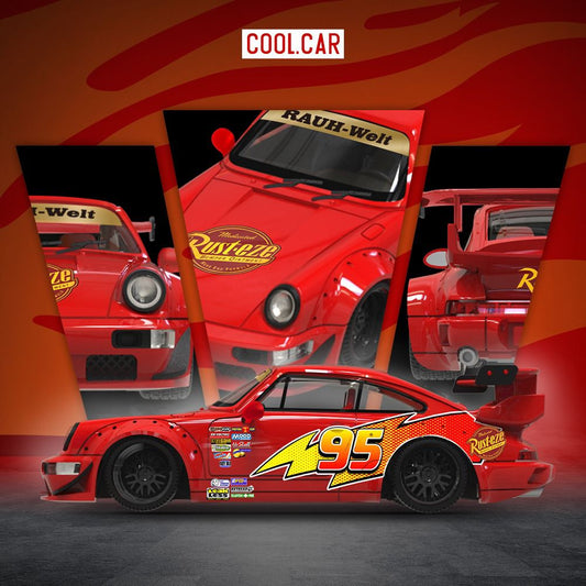 [PRE-ORDER] Cool Car 1:64 Porsche 964 RWB 'Lightning McQueen'