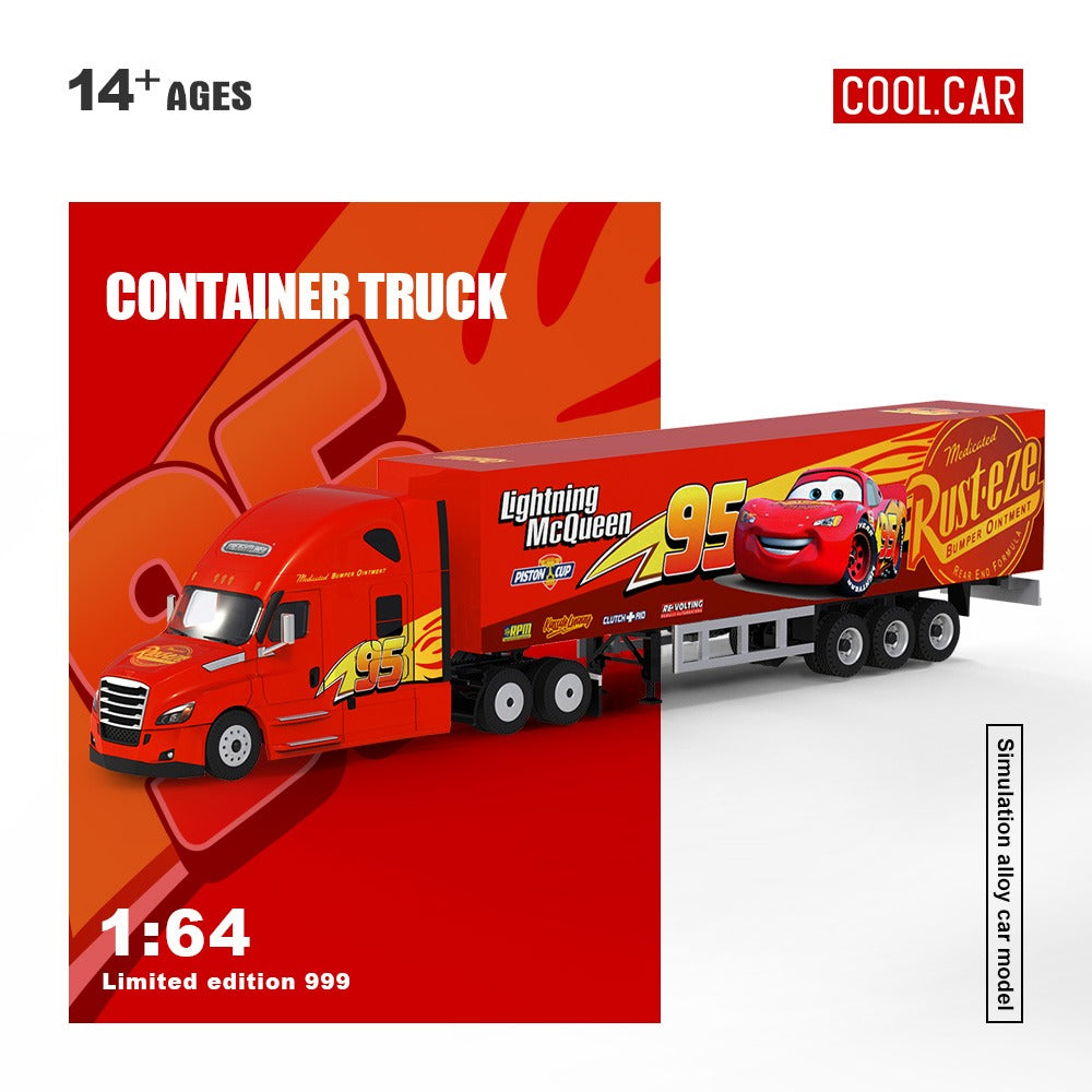 PREORDER Cool Car 1:64 Frelana Container Truck 'Lightning McQueen'