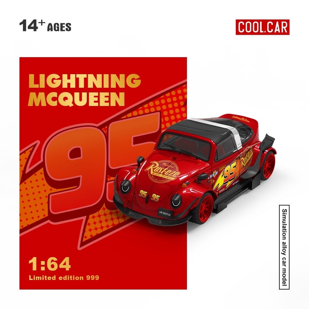 PREORDER Cool Car 1:64 Volkswagen Beetle 'Lightning McQueen'