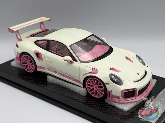 Ultra Unique x Runner 1:18 Porsche 911 GT2 RS (White/Pink - Glow)