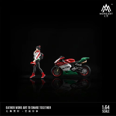 Moreart 1:64 Ducati Flower Motorcycle Girl