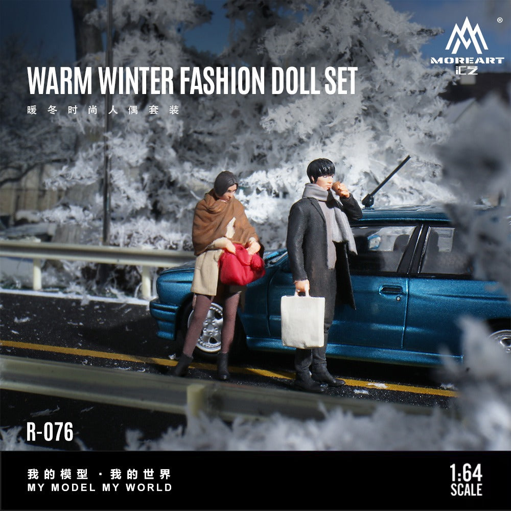PREORDER MoreArt 1:64 Warm Winter Fashion Doll Set Realistic Resin Model