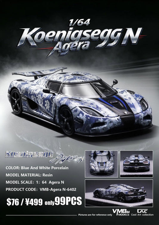 PREORDER VMB x CAC 1:64 Koenigsegg Agera N (Porcelain Livery)