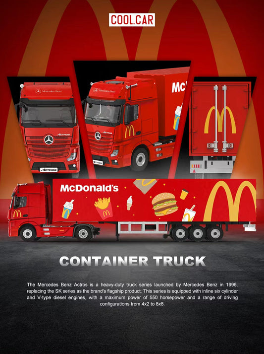 Cool Car 1:64 Mercedes-Benz Actros Container Truck ‘Mcdonald’s’