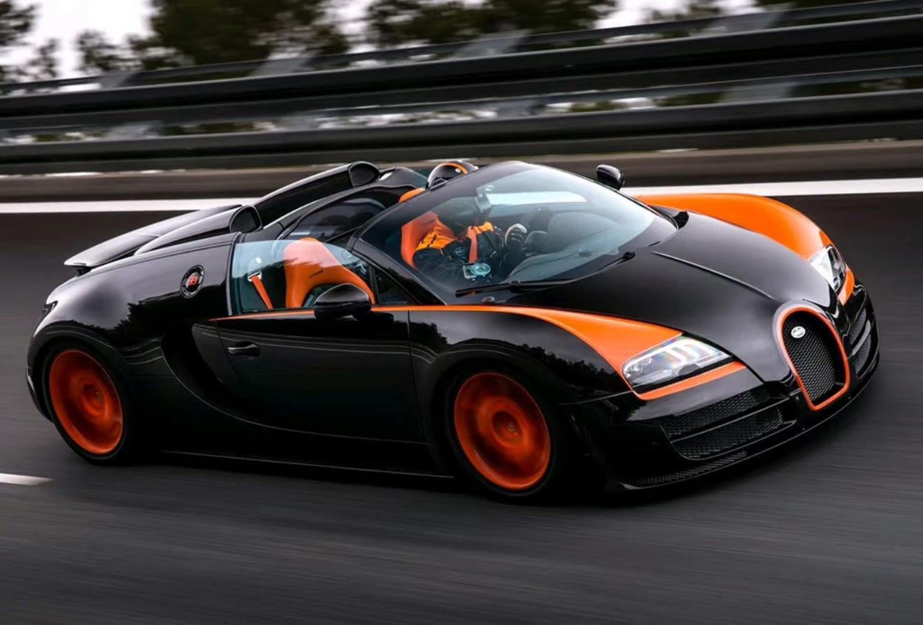 PREORDER 1:18 Bugatti Veyron Grand Sport Vitesse WRC (Black/Orange)