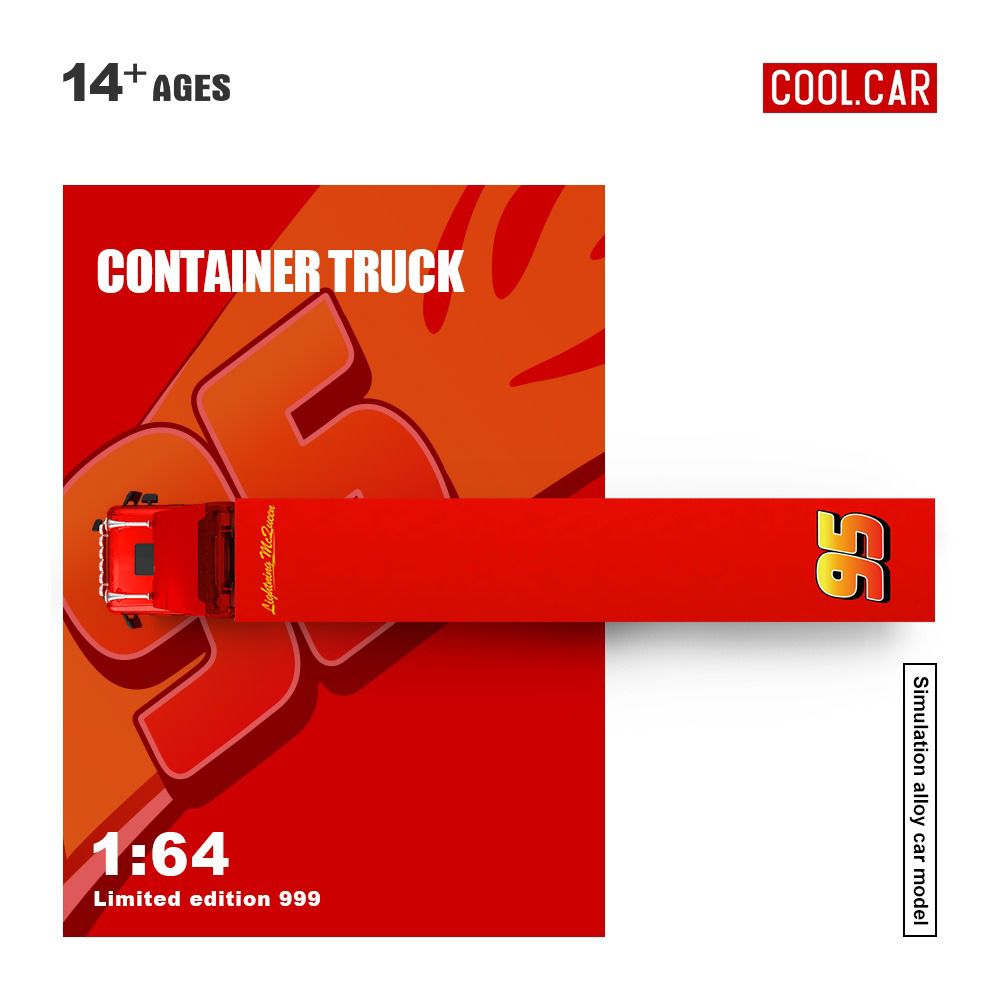 PREORDER Coolcar 1:64 Scania Container Truck 'Lightning McQueen'