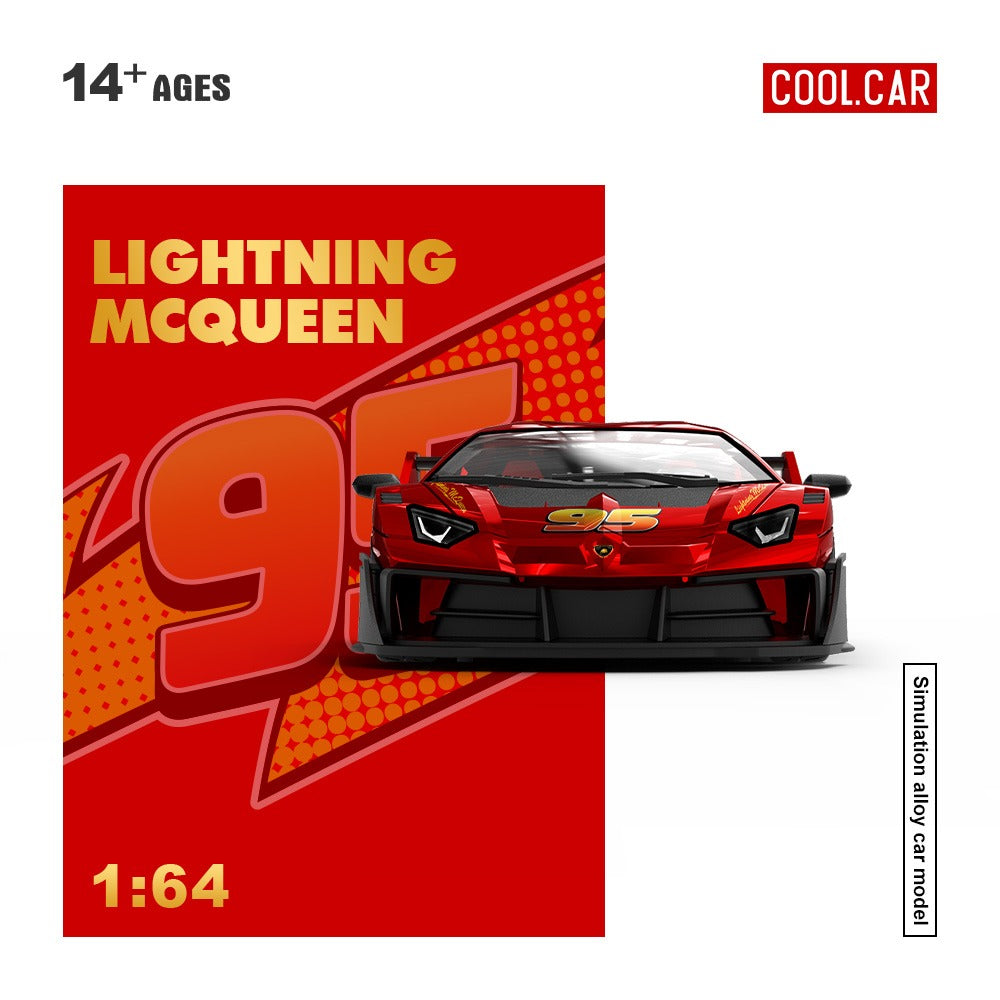 PREORDER Cool Car 1:64 Lamborghini Aventador GT EVO LBWK 'Lightning McQueen'