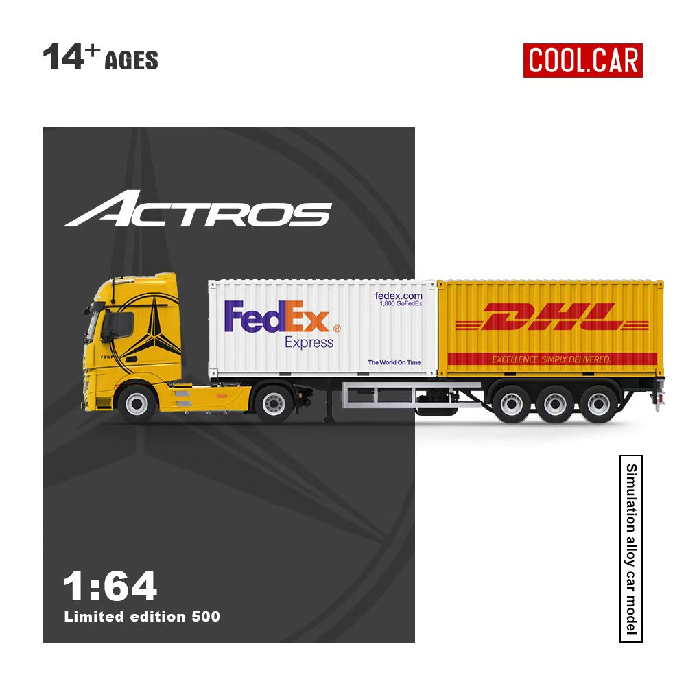 PREORDER Cool Car 1:64 Mercedes-Benz Actros Freight Container Truck