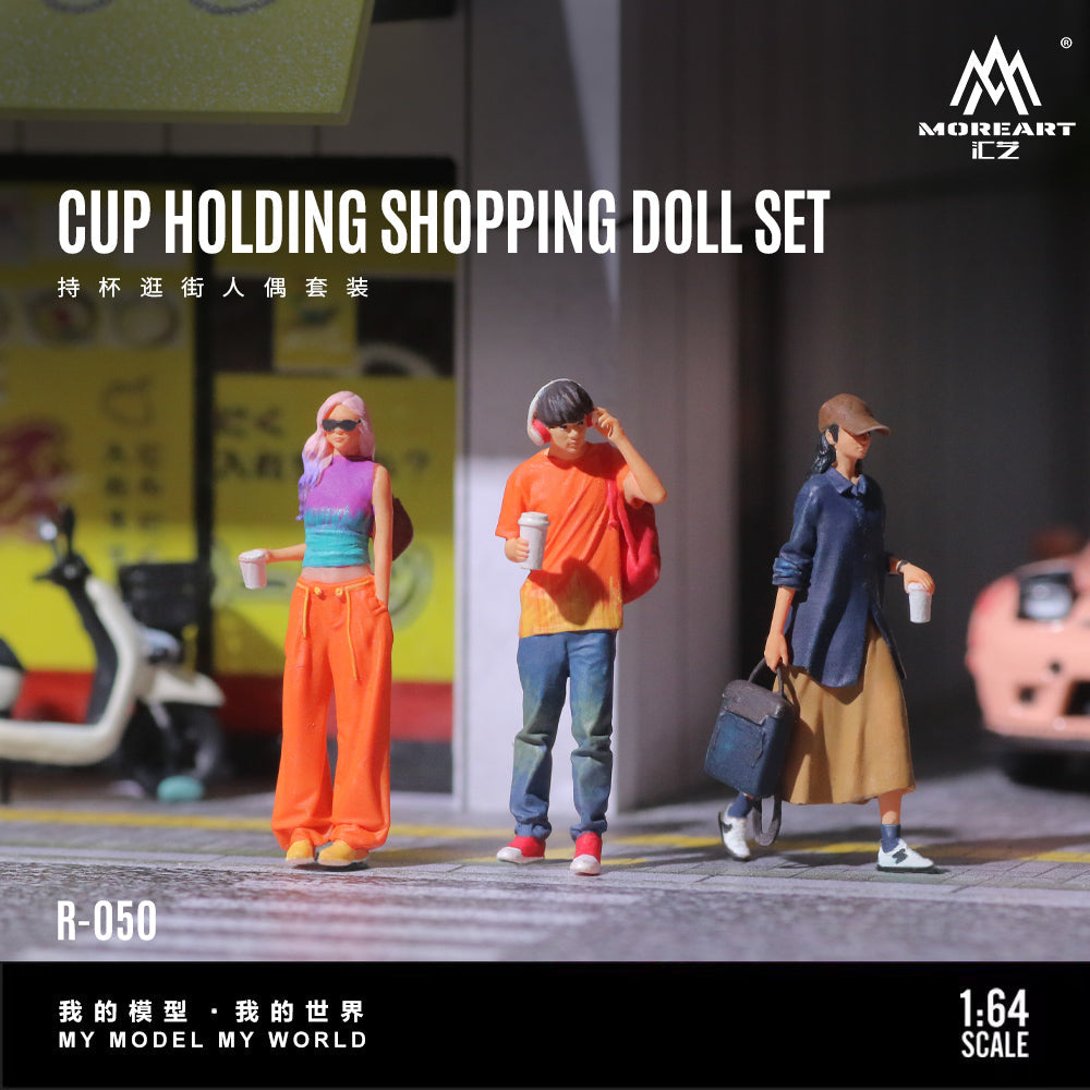 Moreart 1:64 Cup Holding Shopping Doll Set