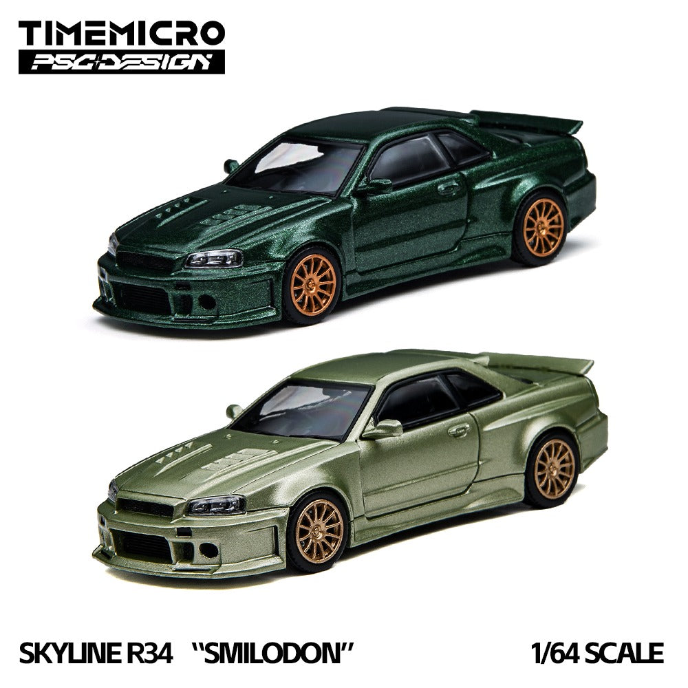 PREORDER TimeMicro & PSC Design 1:64 R34 “smilodon” (Millenium Jade/Dark Green)