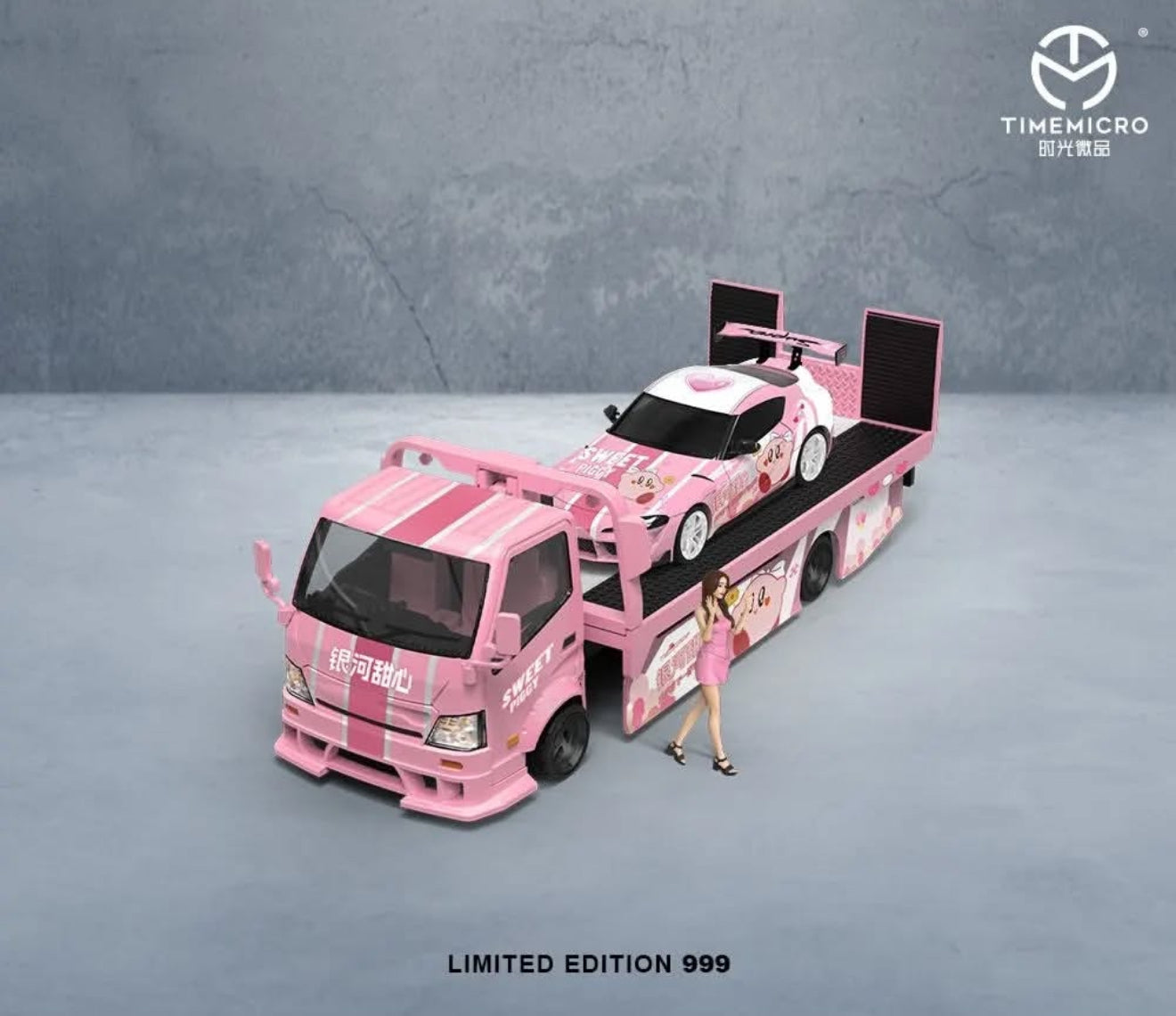 Time Micro 1:64 Hino H300 Galaxy Sweetheart Kirby set (Truck+car+fig)