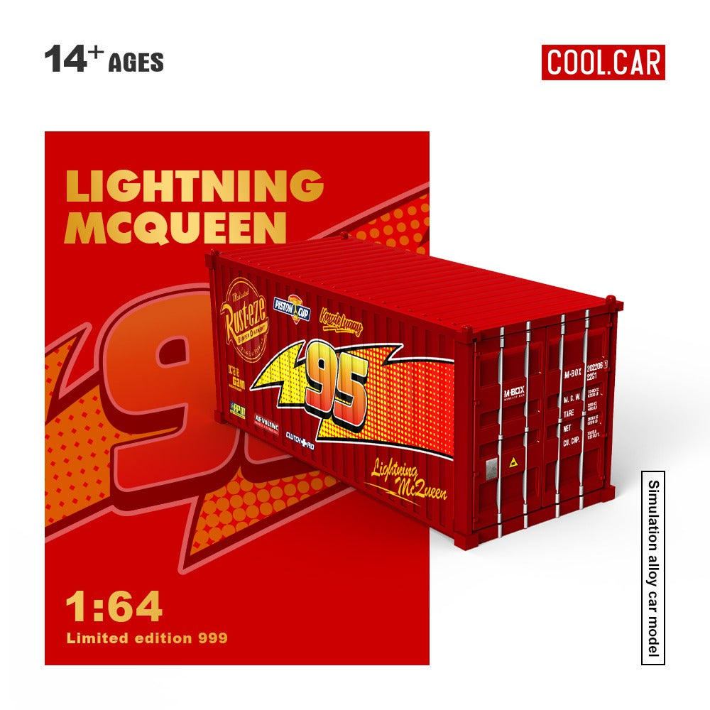 PREORDER Cool Car 1:64 Mini Cooper + Container ‘Lightning McQueen’